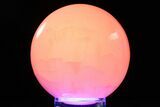 Polished Pink Manganoan (Mangano) Calcite Sphere - Fluorescent! #350169-1